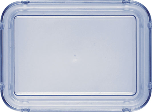 Transparent Blue Very High Lid 6.9" x 5.0" x 2.2" Lids by Bauscher