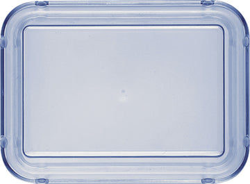 Transparent Blue Very High Lid 6.9" x 5.0" x 2.2" Lids by Bauscher