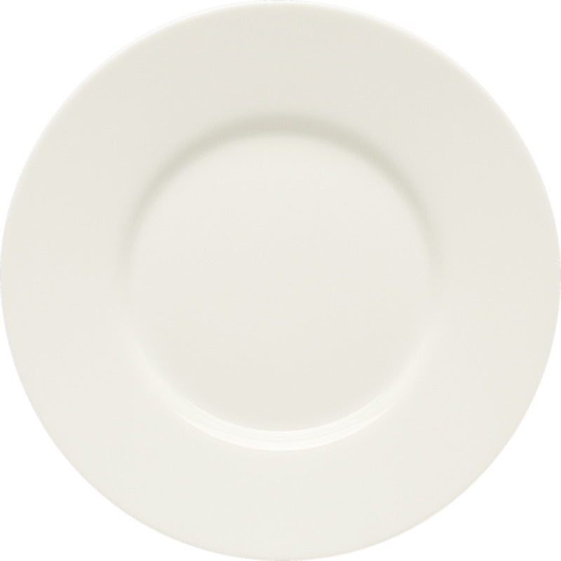 White Flat Plate with Rim 6.5