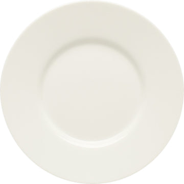 White Flat Plate with Rim 6.5" dia. x 0.8" Purity by Bauscher