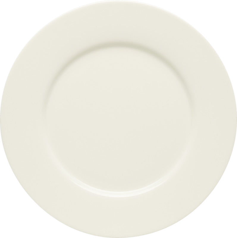 White Flat Plate with Rim 9.4