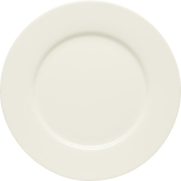 White Flat Plate with Rim 9.4" dia. x 0.8" Purity by Bauscher