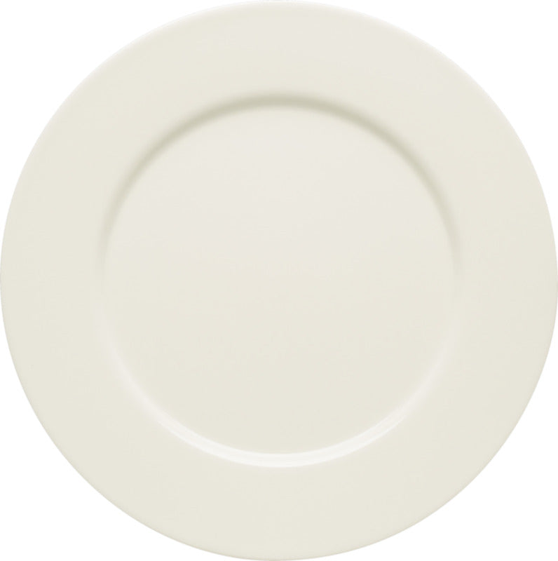 White Flat Plate with Rim 10.2