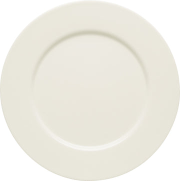 White Flat Plate with Rim 10.2" dia. x 0.9" Purity by Bauscher