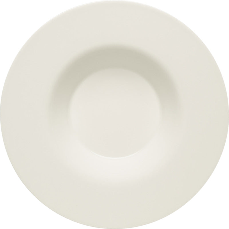 White Deep Plate With Rim 11.3
