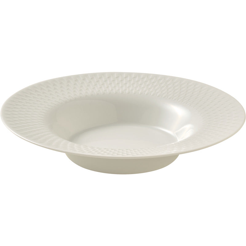 Deep Round Plate with Rim Relief 7.9