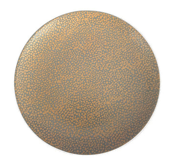 Flat Coupe Plate 8.2" dia. x 0.8" Pearls Copper & Gold by Bauscher