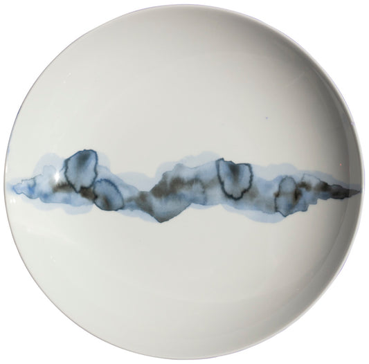 Flat Coupe Plate 11.4" dia. x 1" Watercolor by Bauscher