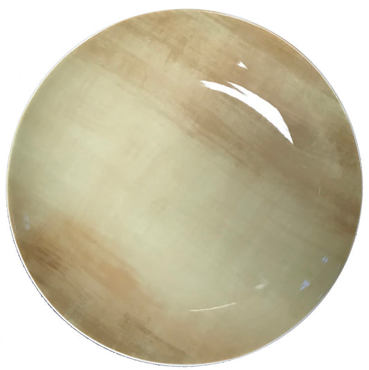 Deep Coupe Plate 9.4" dia. x 1.6" 33.8 oz Soft Grey & Natural by Bauscher