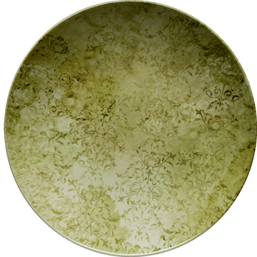 Deep Coupe Plate 9.4" dia. x 1.6" 33.8 oz  Vintage Tiles Olive by Bauscher