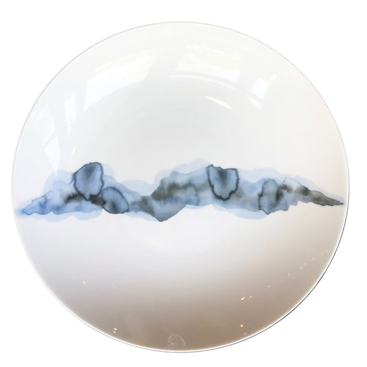 Deep Coupe Plate 9.4" dia. x 1.6" 33.8 oz Watercolor by Bauscher