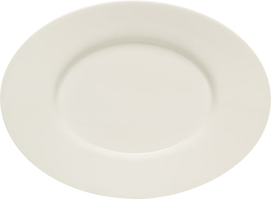 White Oval Platter with Rim 7.1" dia. x 0.7" Purity by Bauscher