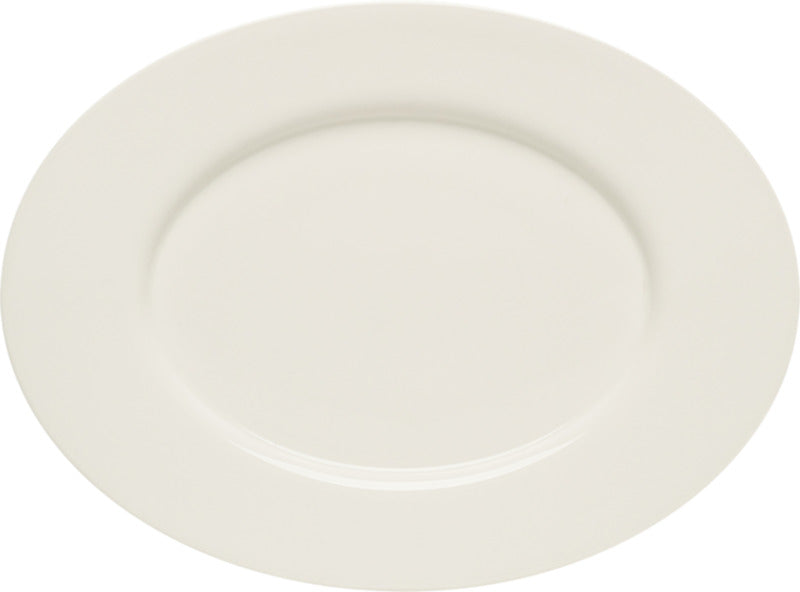 White Oval Platter with Rim 9.4