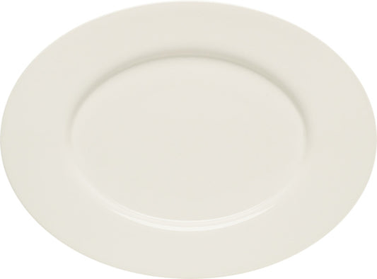 White Oval Platter with Rim 9.4" dia. x 0.8" Purity by Bauscher