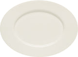 White Oval Platter with Rim 9.4