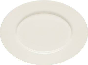 White Oval Platter with Rim 9.4" dia. x 0.8" Purity by Bauscher
