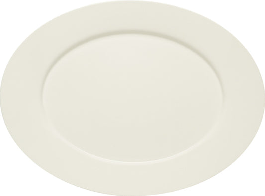 White Oval Platter with Rim 13" dia. x 1" Purity by Bauscher