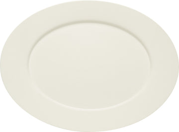 White Oval Platter with Rim 13" dia. x 1" Purity by Bauscher