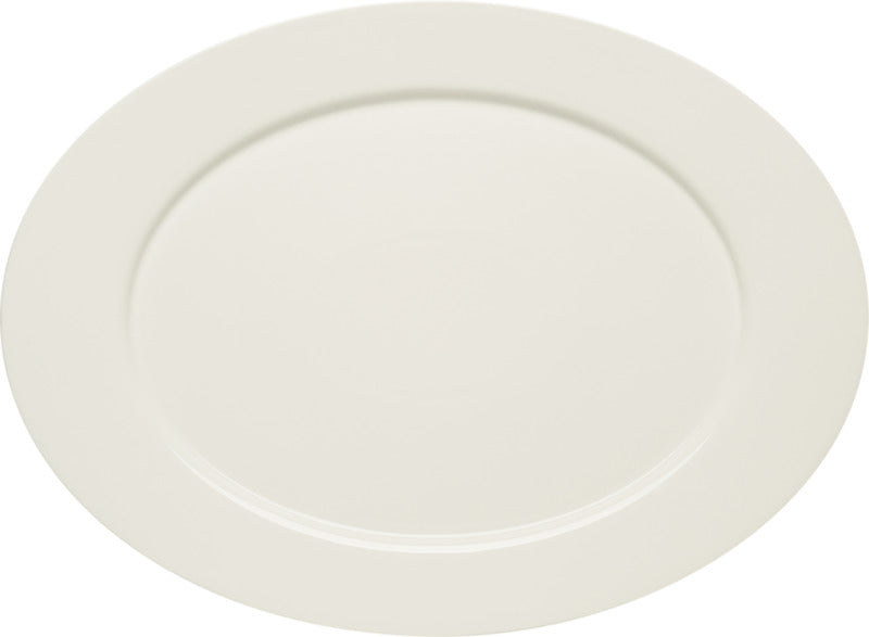 White Oval Platter with Rim 14.9