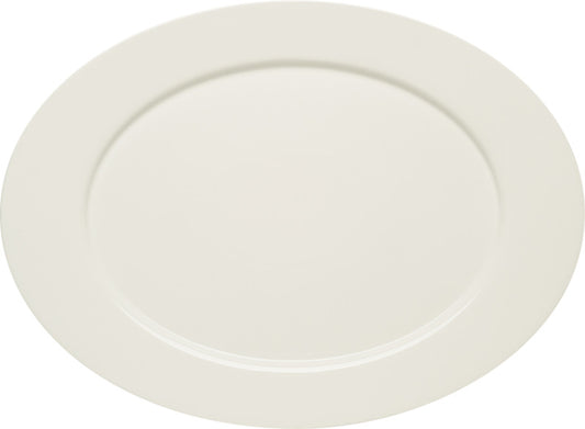White Oval Platter with Rim 14.9" x 10.9" x 1" Purity by Bauscher