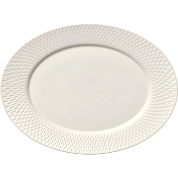 Oval Platter with Rim Relief 9.4" x 7.1" Purity Reflections by Bauscher