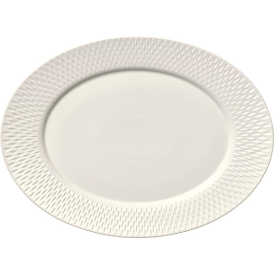 Oval Platter with Rim Relief 13.0" x 9.4" Purity Reflections by Bauscher