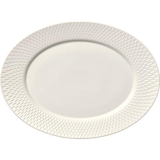 Oval Platter with Rim Relief 14.9" x 11.1" Purity Reflections by Bauscher