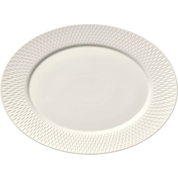 Oval Platter with Rim Relief 14.9" x 11.1" Purity Reflections by Bauscher