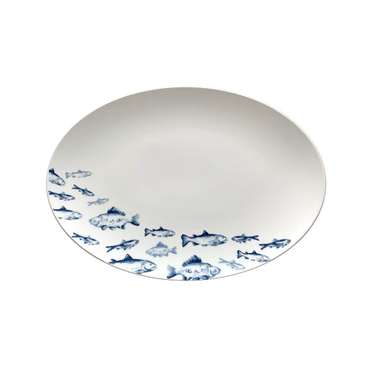 Oval Coupe Platter 13" x 9.5" x 1" Meltemi by Bauscher