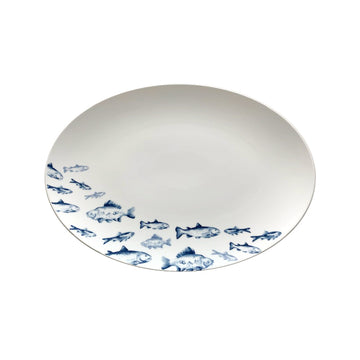 Oval Coupe Platter 13" x 9.5" x 1" Meltemi by Bauscher