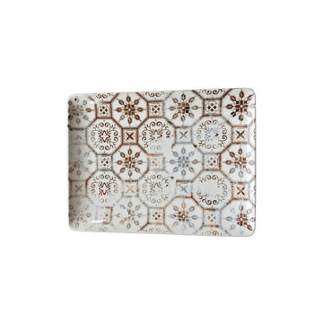 7.9" x 5.9" x 0.8"  Vintage Tiles White Pepper by Bauscher