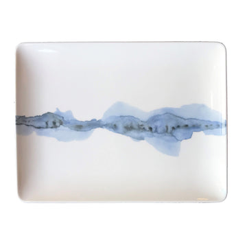 Rectangular Coupe Platter 7.9" x 5.9" x 0.8" Watercolor by Bauscher