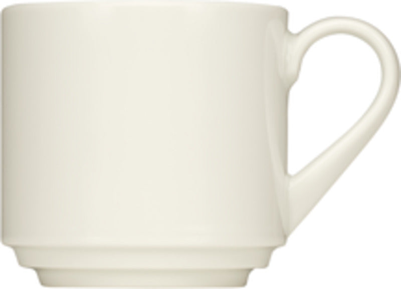 White Demitasse Cup, Stackable 2.2