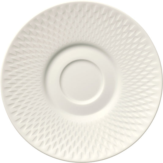 Dual Well Saucer with Rim Relief 6.7" dia. Purity Reflections by Bauscher
