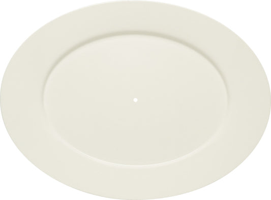 White Oval Etagère Platter With Rim 13" x 9.6" x 1" Purity by Bauscher