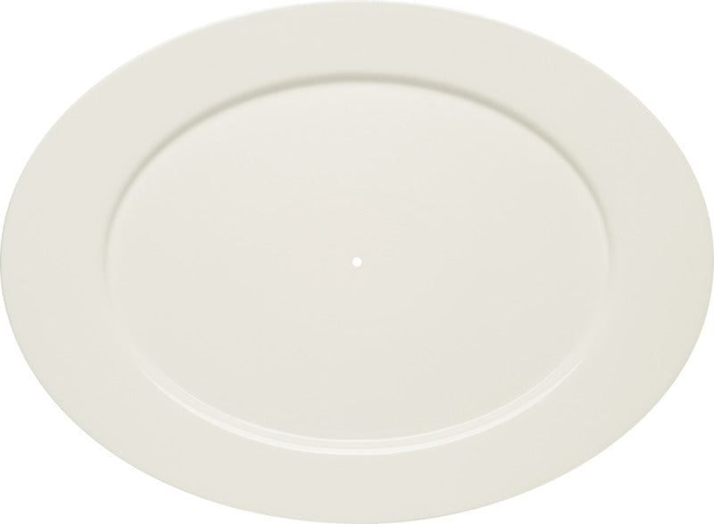 White Oval Etagère Platter With Rim 14.9