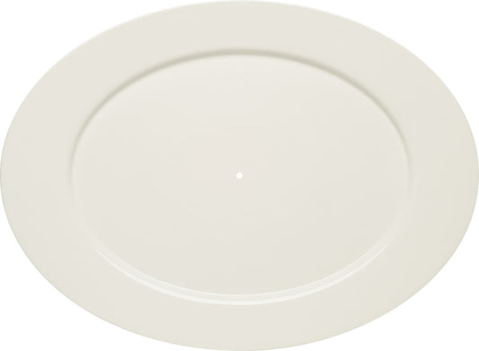 White Oval Etagère Platter With Rim 14.9" x 10.9" x 1" Purity by Bauscher