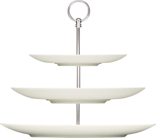 White Flat Coupe Etagere Plate 10.6" dia. x 12.8" Purity by Bauscher