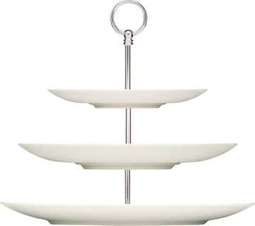 White Flat Coupe Etagere Plate 10.6" dia. x 12.8" Purity by Bauscher