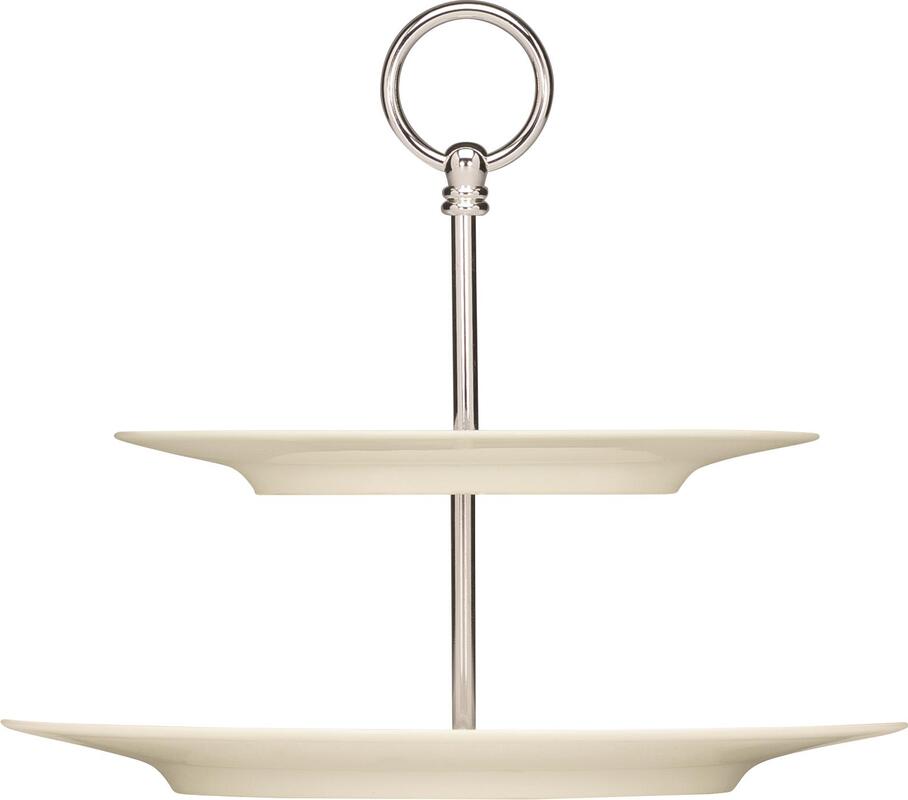 White Metal Double Stand , Silver-Plated 9.8