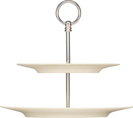 White Metal Double Stand , Silver-Plated 9.8" Purity by Bauscher