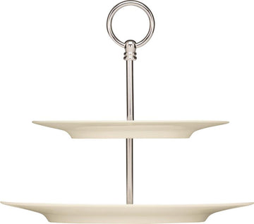 White Metal Double Stand , Silver-Plated 9.8" Purity by Bauscher