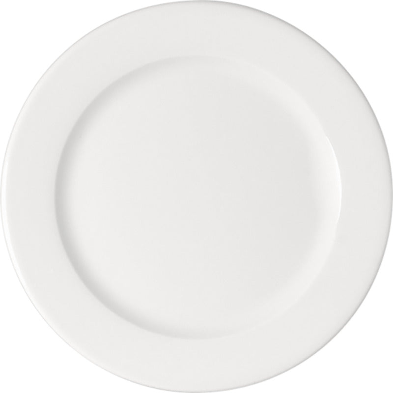 White Flat Plate with Rim 7.8