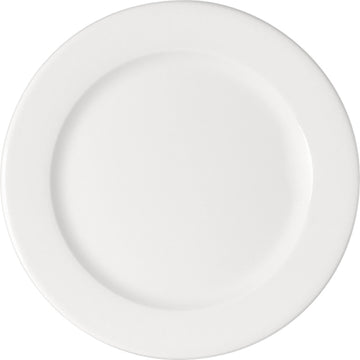 White Flat Plate with Rim 9.6" dia. x 0.8" Maitre by Bauscher