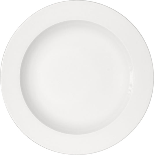 White Deep Plate with Steep Rim 9.1" dia. x 1.2" 11.2 oz Maitre by Bauscher