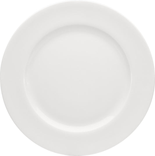 White Flat Plate with Wide Rim 6.3" dia. x 0.6" Maitre by Bauscher