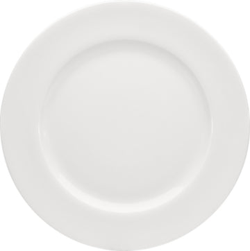 White Flat Plate with Wide Rim 6.3" dia. x 0.6" Maitre by Bauscher