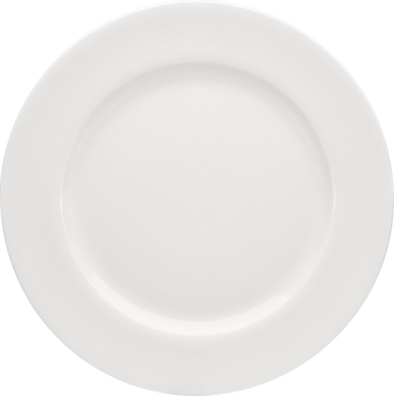 White Flat Plate with Wide Rim 8.3