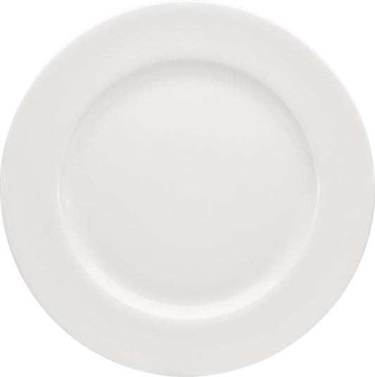 White Flat Plate with Wide Rim 10.3" dia. x 0.9" Maitre by Bauscher