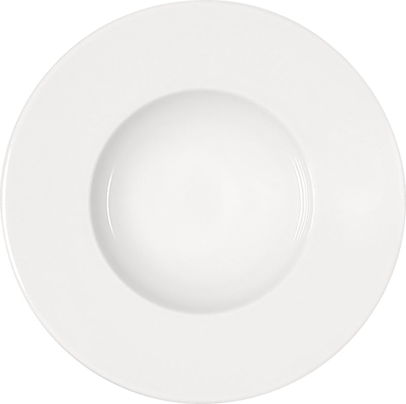 White Flat Plate With Wide Rim 9.9